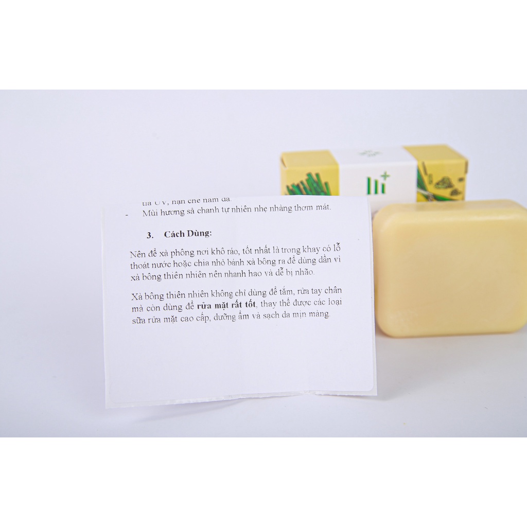 Xà Phòng (Bông) Handmade Thiên Nhiên Sả Chanh Rửa Mặt Nature Soap NS01