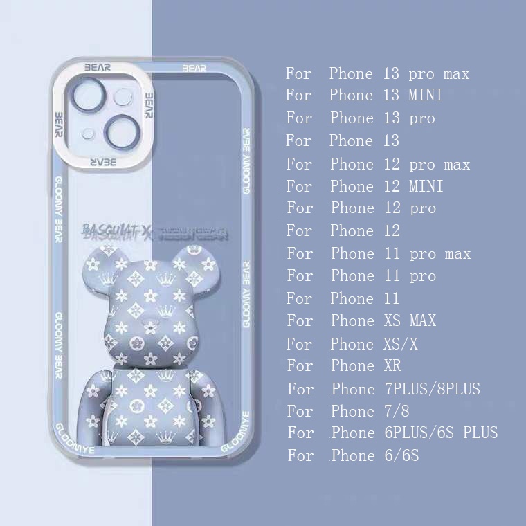 Ốp Điện Thoại TPU Mềm Hình Gấu Cho IPhone 13 12 Mini 11 Pro X XR XS Max SE 2020 6 6S 7 8 Plus