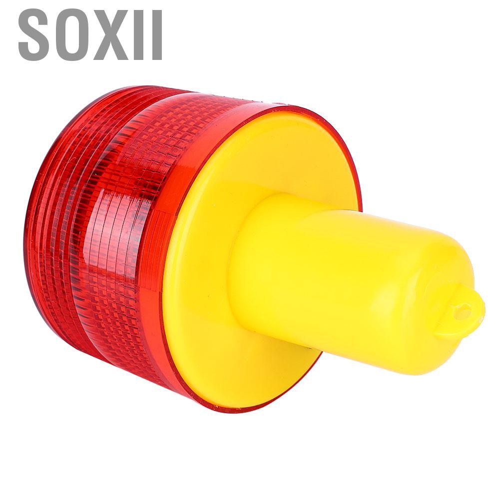 Soxii 1pc Solar LED Emergency Warning Flash Light Alarm Lamp Traffic Road Boat Red