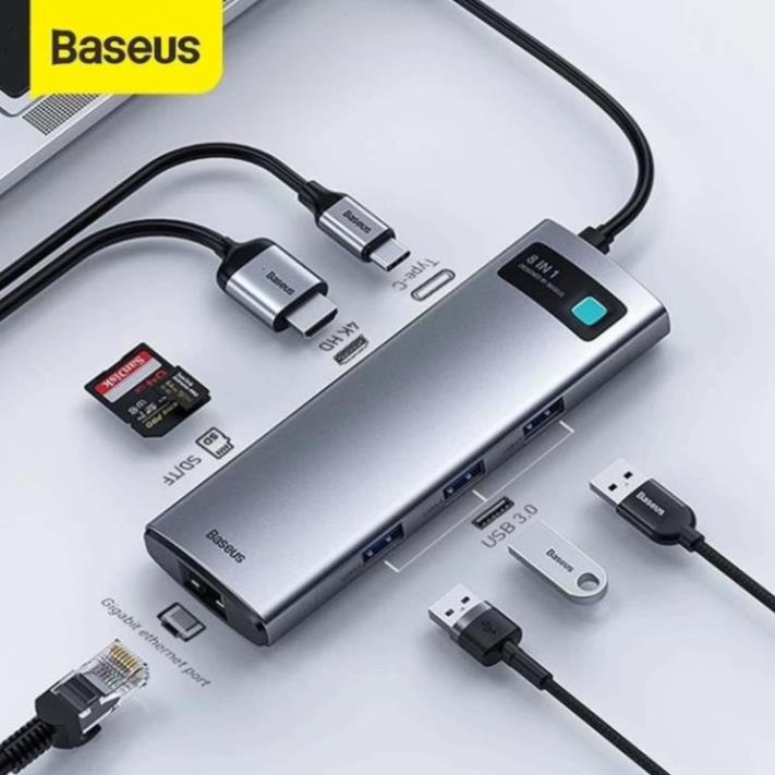 Hub Type C Baseus 8 in 1 cho Laptop Macbook Máy Tính