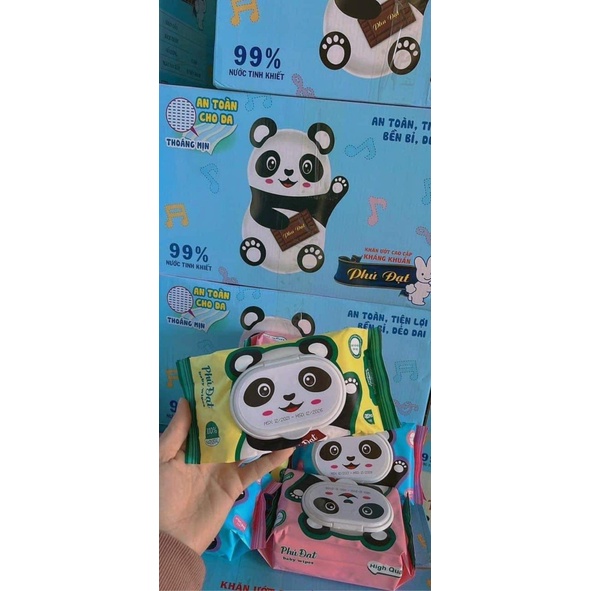 Combo 10 gói Khăn giấy ướt gói 120 tờ hình gấu phú đạt không mùi chính hãng date mới nhất-mẫu mới