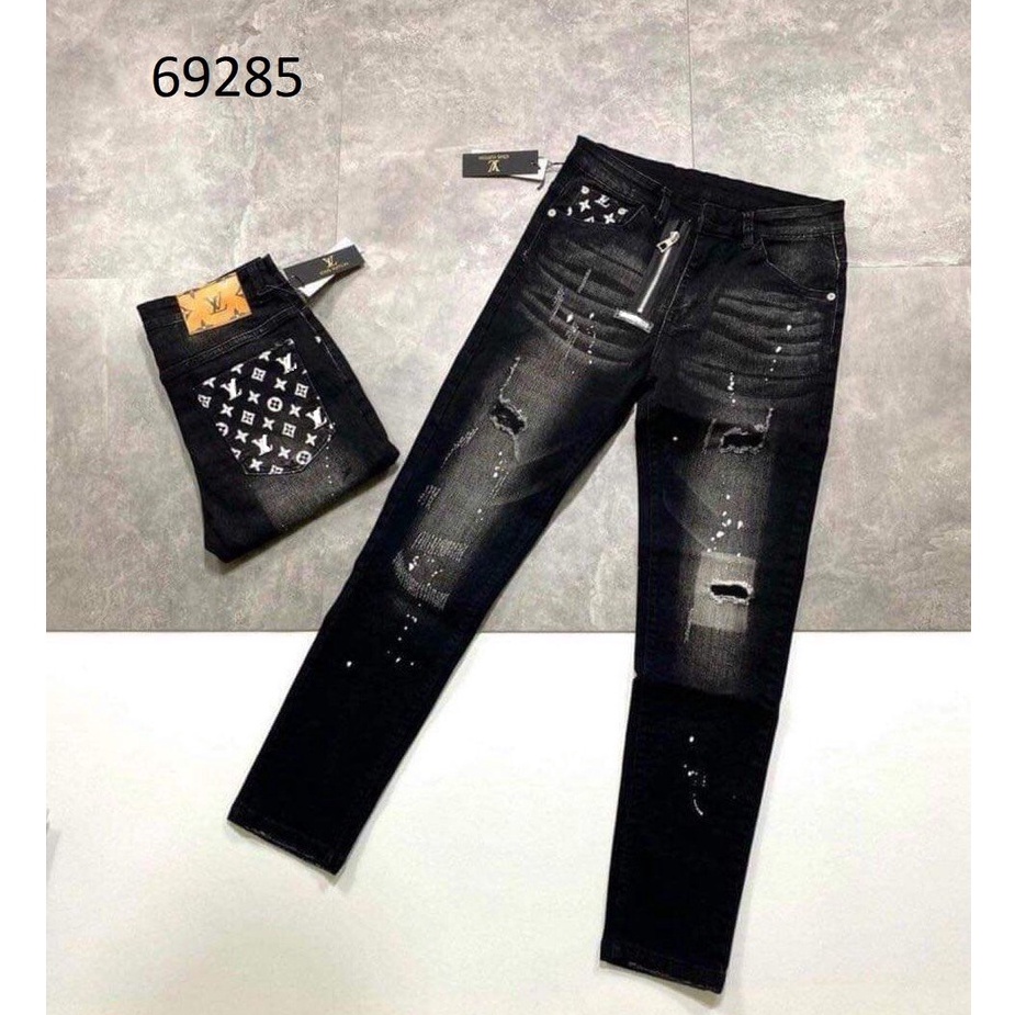 Quần jean nam đen họa tiết cao cấp-chất bò co dãn 4 chiều-from chuẫn thời trang Lady-Hn Store88 TS69285