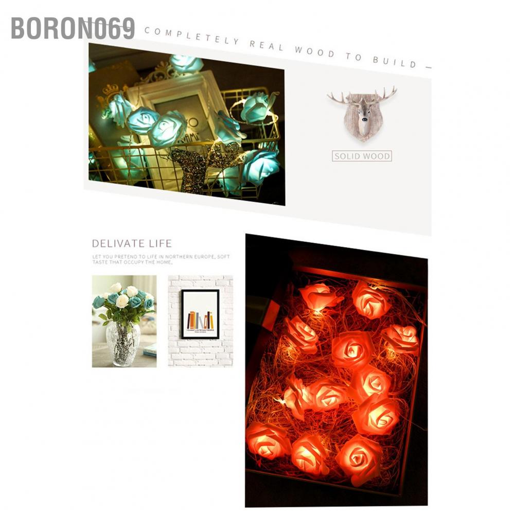 Boron069 Đèn LED dây ánh sáng giả hoa hồng Chuỗi đám cưới lễ hội trang trí