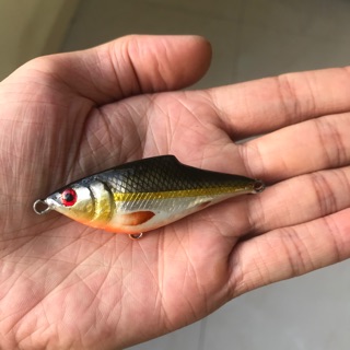 Mồi câu cá giả pencil 6cm handmade, có bi thu hút cá