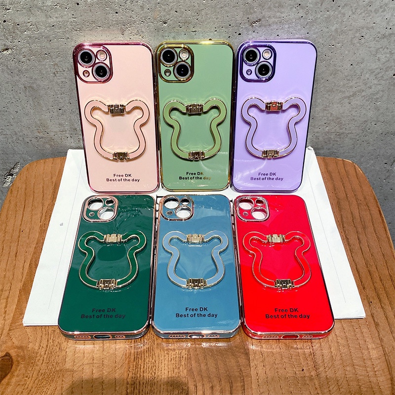 Ốp Điện Thoại Hình Gấu 6D Cho OPPO A57 2022 A96 A76 A16 A15 A15s A54 A74 5G A94 A15 A15s A53 A33 A52 A92 A9 A5 2020