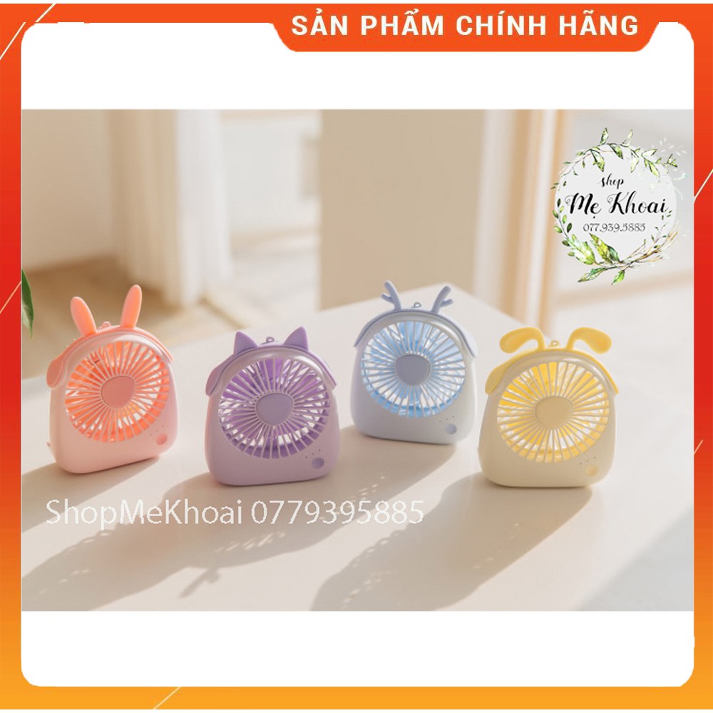 [TẶNG DÂY TREO+TẶNG DÂY SẠC] Quạt mini cầm tay 2020 [SIÊU DỄ THƯƠNG] - Quạt tai thỏ, Quạt sạc để bàn, mang đi chơi