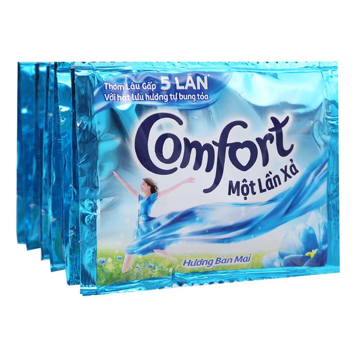 Combo 3 dây nước xả vải Comfort 1 lần xả hương Ban Mai gói 20ml - dây 10 gói - nước xả quần áo thơm lâu