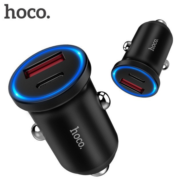 Tẩu sạc nhanh Hoco Z20A: Hỗ trợ PD và QC3.0 (Dùng cho ô tô)