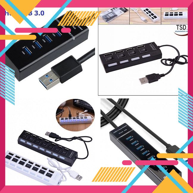 [5❤️][FREESHIP] HUB CHIA CỔNG USB 4 PORT, 7 PORT CÓ CÔNG TẮC LED [HCM]