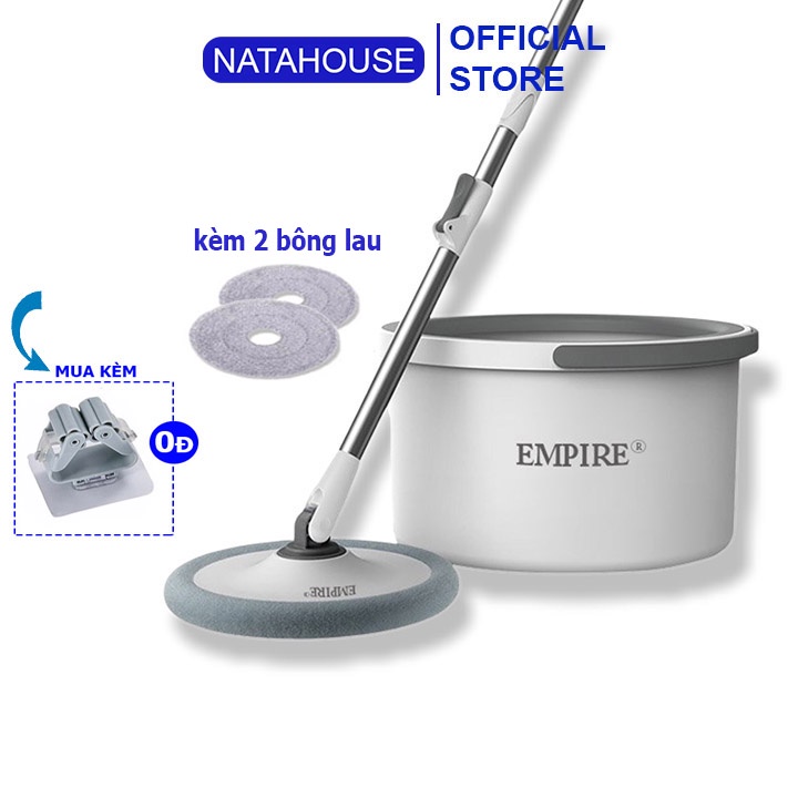 Cây Lau Nhà Empire ECL312_Trắng Bộ Lau Nhà Tự Vắt Thông Minh tiết kiệm nước