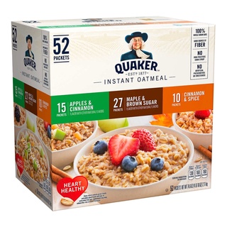 Yến Mạch Ăn Liền Hỗ Trợ Ăn Kiêng Giảm Cân Quaker Instant Oatmeal 52 Gói 2.11kg