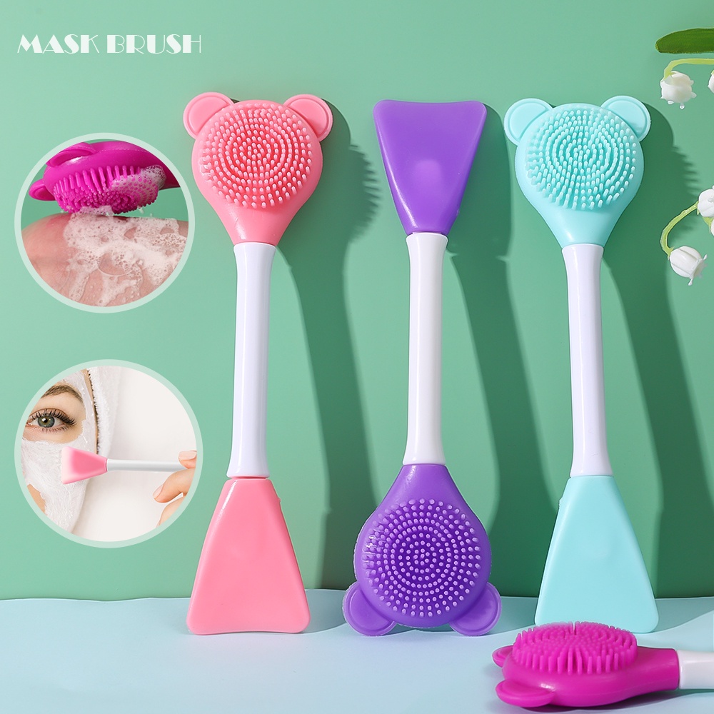 1 Cọ Đắp Mặt Nạ Silicone Hai Đầu Hình Gấu