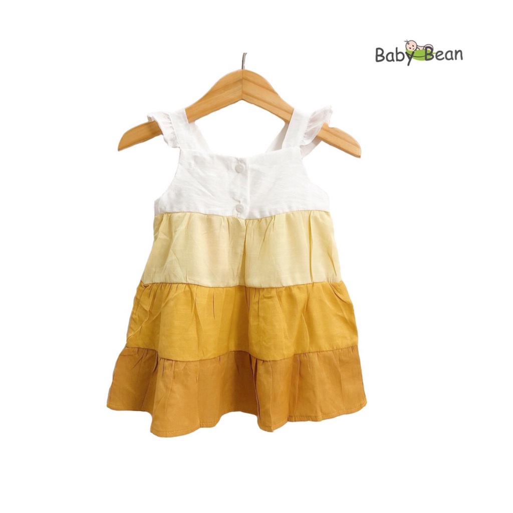 Đầm Linen Cao Cấp 3 Tầng tay Cánh Tiên Bé Gái BabyBean (10kg-40kg)