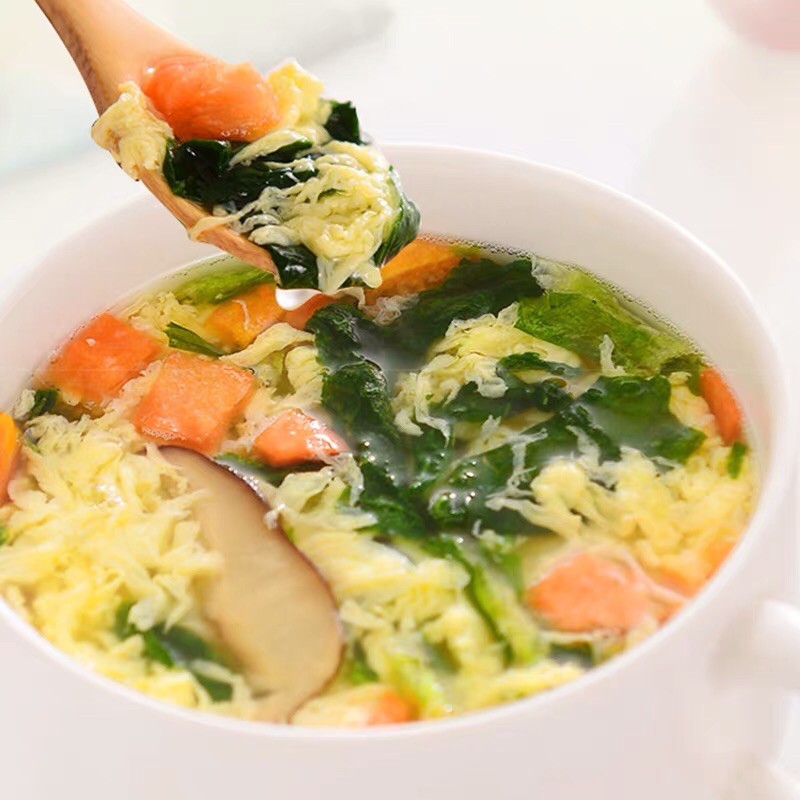Soup trứng ăn liền nhiều vị bó xôi trứng/ rong biển trứng/ cà chua trứng/ rau củ trứng/ cải thìa trứng