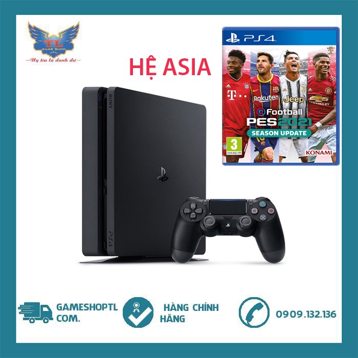 [Mã ELMS5TR giảm 5% đơn 5TR] MÁY GAME PLAYSTATION 4 SLIM 1TB KÈM TAY CẦM + PES 2021- CHÍNH HÃNG