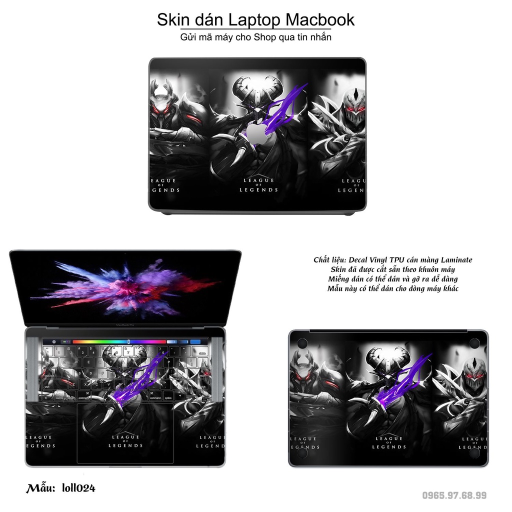 Skin dán Macbook mẫu Liên Minh Huyền Thoại (đã cắt sẵn, inbox mã máy cho shop)