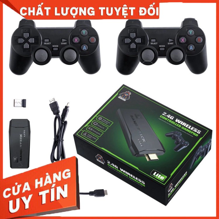 [Game stick 4K] Máy Chơi Game 4 Nút HDMI Không Dây Hơn 3555 Trò Chơi, Máy Chơi Game Cổ Điển ATARI / PS1 / FC / GBA / SFC