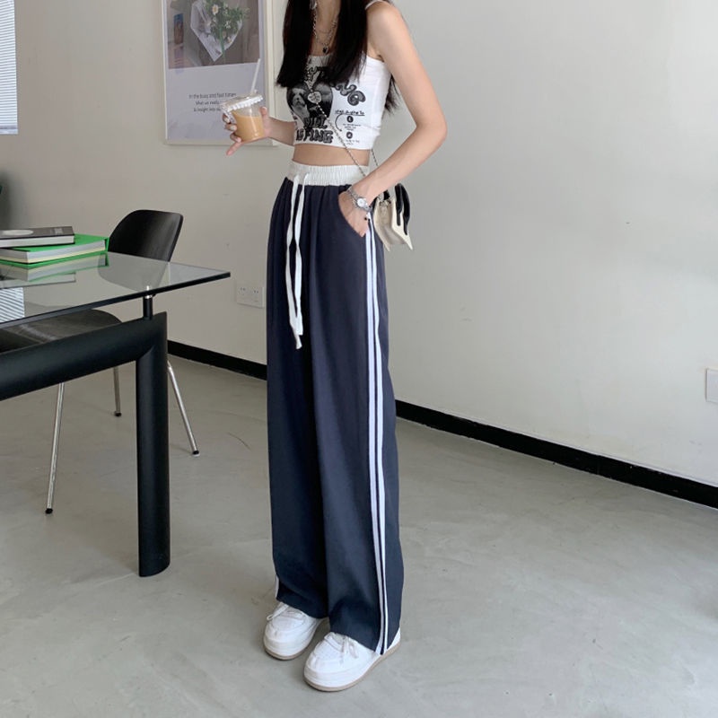 COZOK Quần Dài Ống Rộng Lưng Cao Thời Trang Dễ Phối Đồ