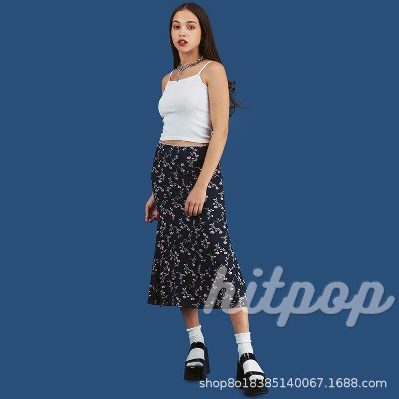 Chân váy dài dáng chữ A in hoa thời trang nữ tính