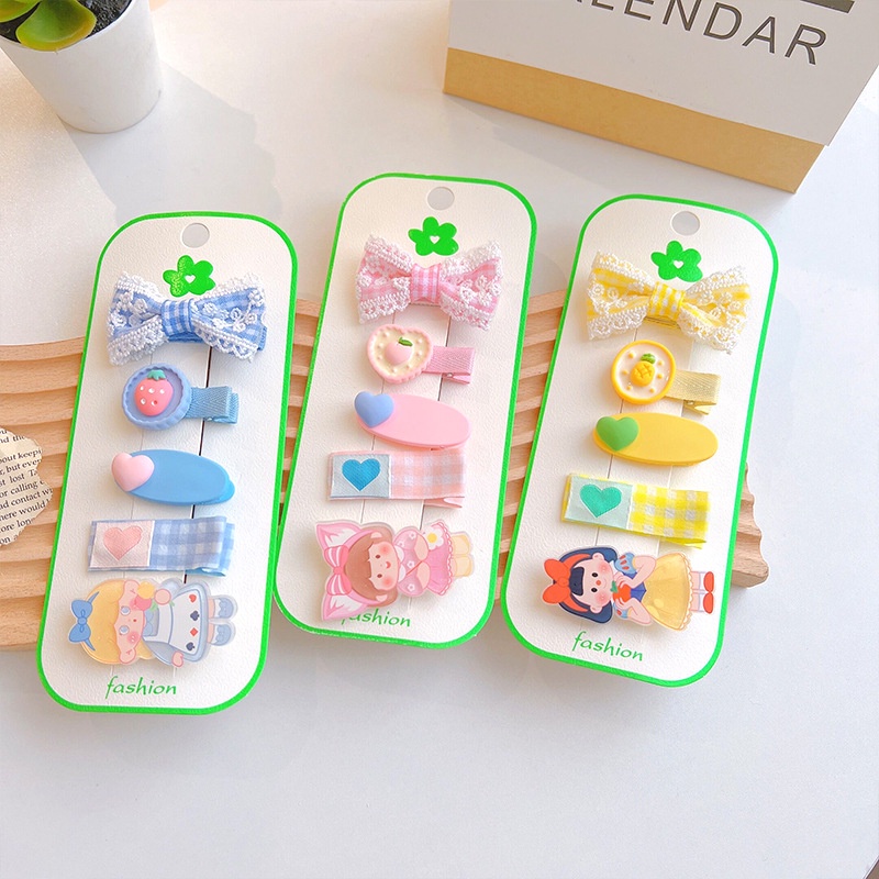 Set 5 Kẹp Tóc Hoạt Hình Dễ Thương Cho Bé Gái