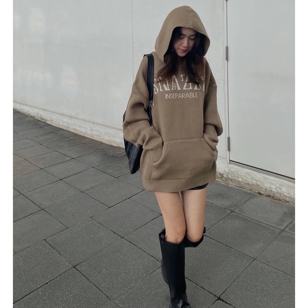 Áo hoodie nam form rộng phong cách SNAZZY KNIT