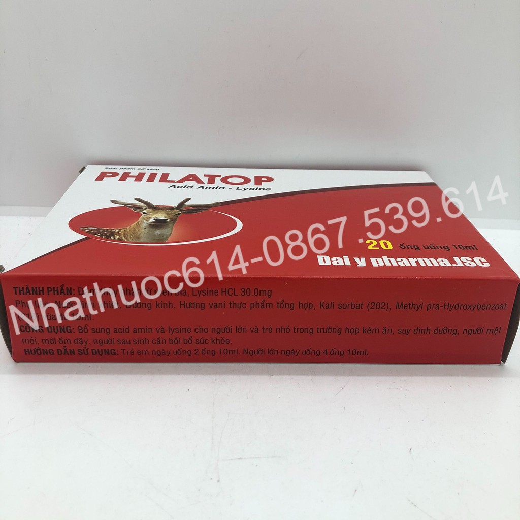 Philatop đạm ống hộp 20 ống thuỷ tinh