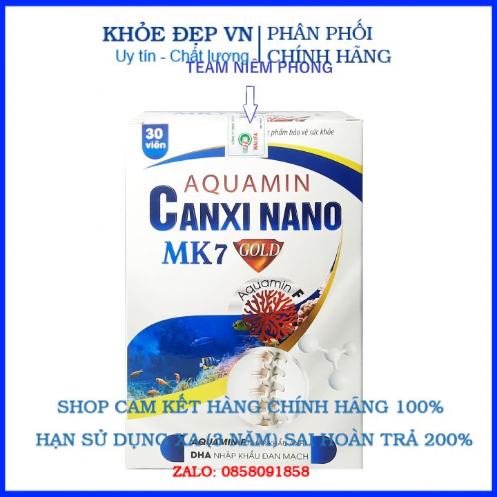 Viên uống canxi nano Mk7 bổ dung dưỡng chất glucosamin cho khớp ngừa loãng xương hôp 30 viên