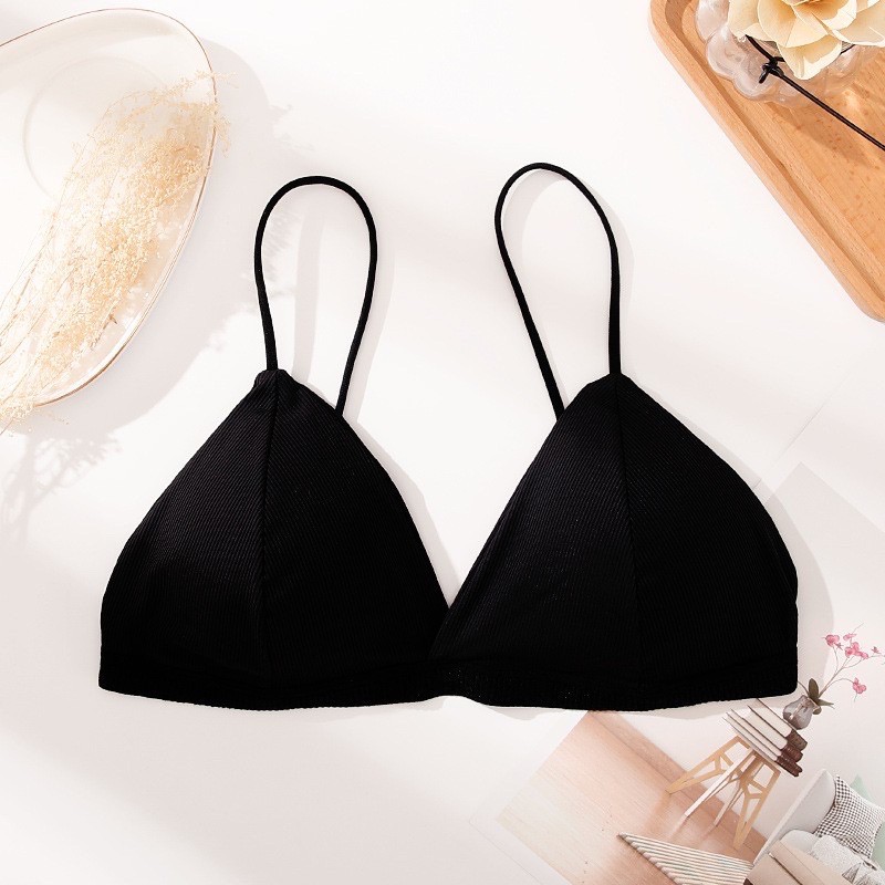 Áo Lót Nữ 💝FREESHIP💝Áo Bra Gân Cotton Thun Không Gọng  Cài Sau 4 màu lựa chọn - A812