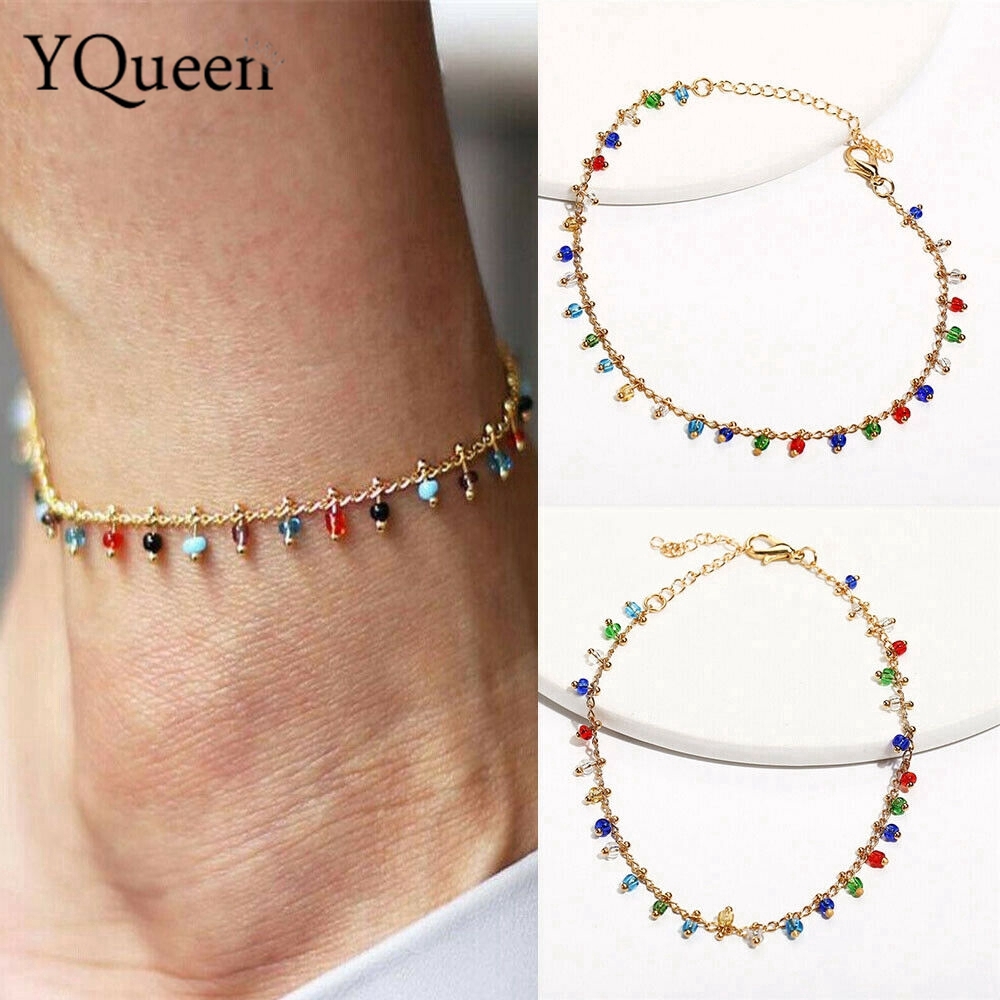 Lắc Chân Đính Đá Nhiều Màu Sắc