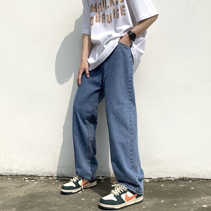 Quần Jean Ống Rộng Phong Cách Retro Hongkong Thời Trang Cho Nam