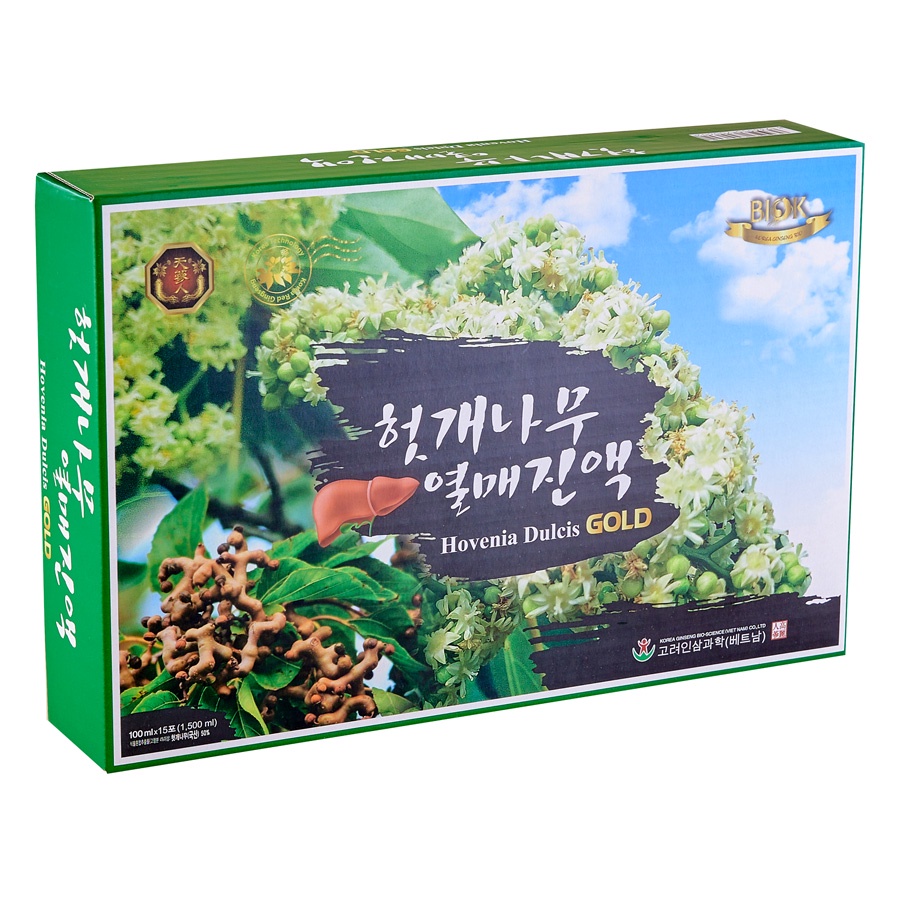 [HỘP TRUNG] Nước uống Hovenia Dulcis Gold Bổ Gan, Mát Gan (100 ml *15 gói)