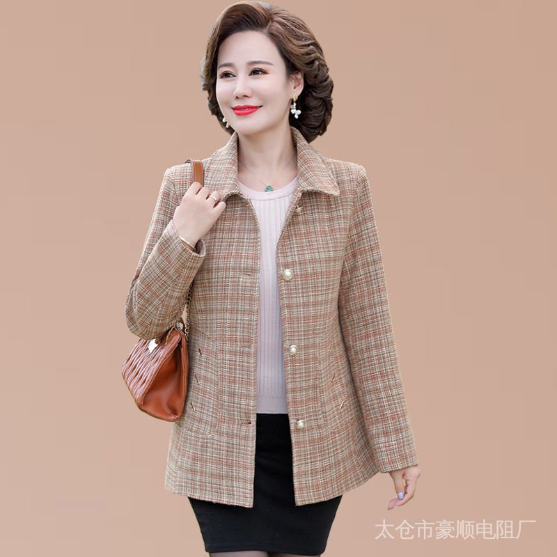Áo Khoác Ngắn Thời Trang Xuân Thu Dành Cho Phụ Nữ Trung Niên 40-50 Tuổi