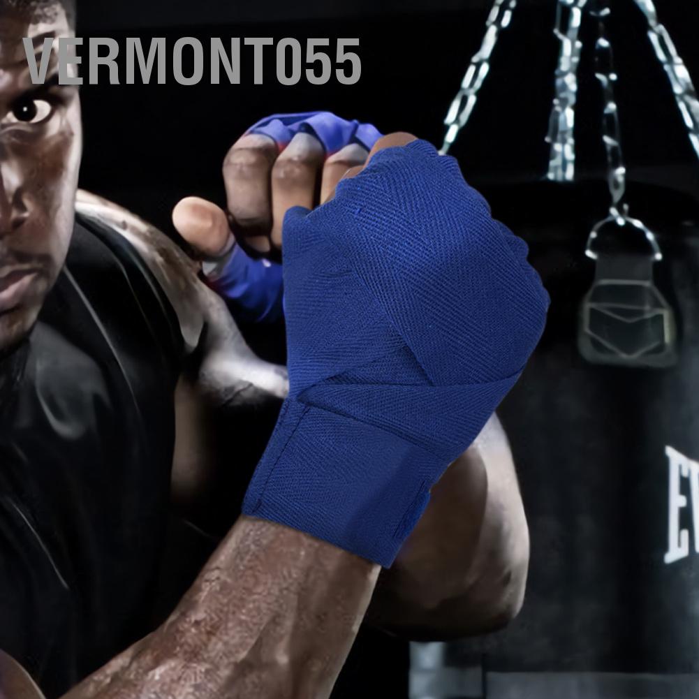 Set 2 Cuộn Băng Quấn Tay Boxing Muay Thai 3 Màu Sắc Bằng Cotton 2.5m