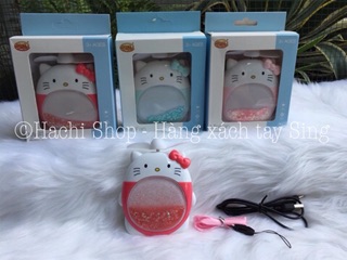 QUẠT MINI CÓ ĐÈN HÌNH KITTY SIÊU KUTE