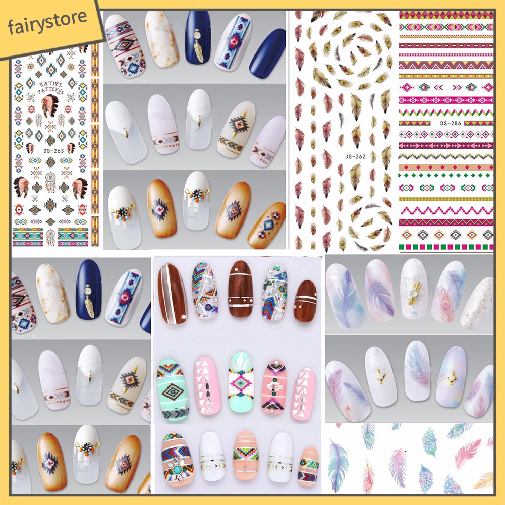 Tấm hình dán nhiều họa tiết xinh xắn dùng để trang trí móng