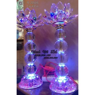 Bộ Đèn Thờ Sen Pha Lê PL205sh
