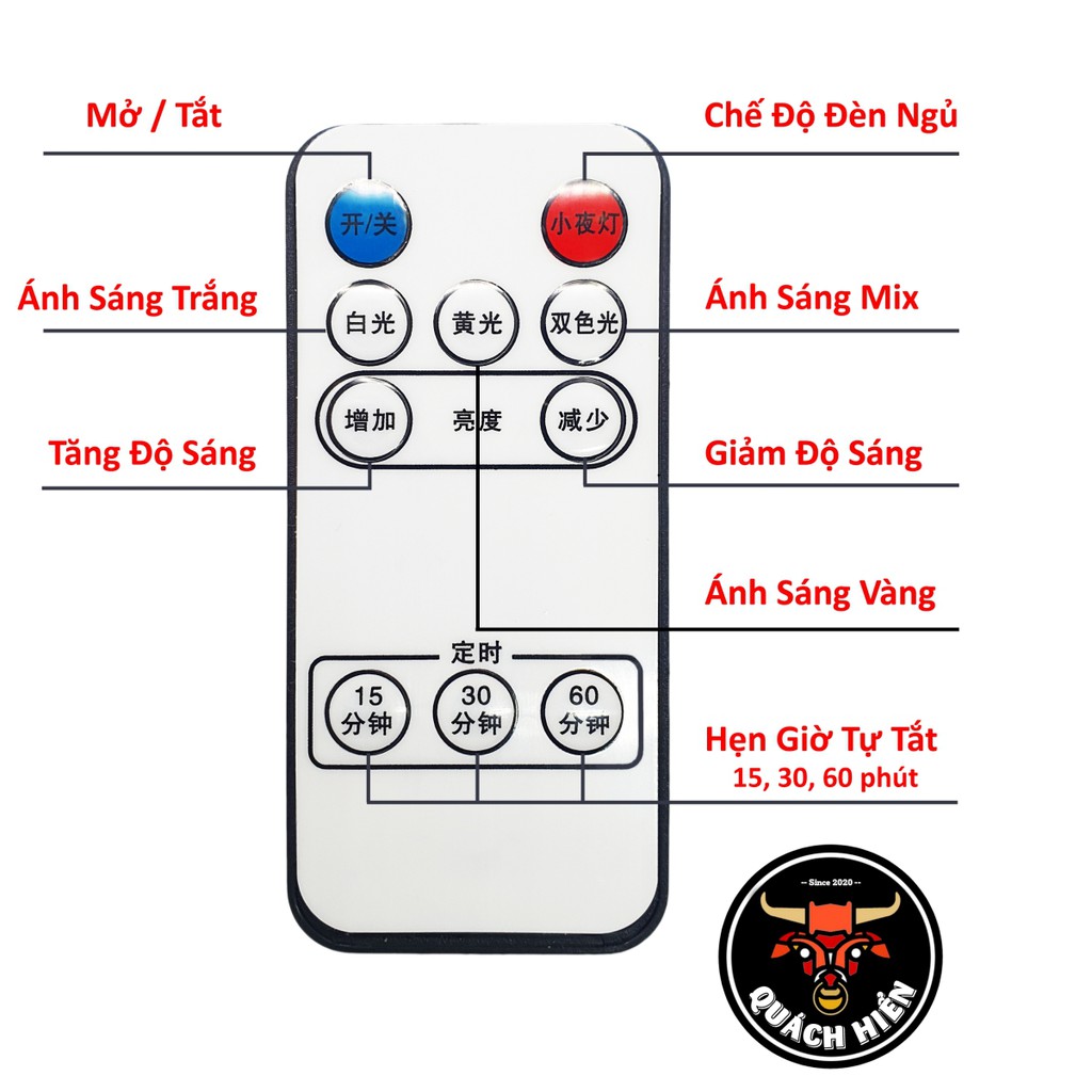 Đèn Tuýp Led Cảm Ứng Tích Điện Đa Năng 3 Chế Độ Sáng Có Remote, Để Bàn Học Bảo Vệ Mắt, Gắn Phòng Ngủ