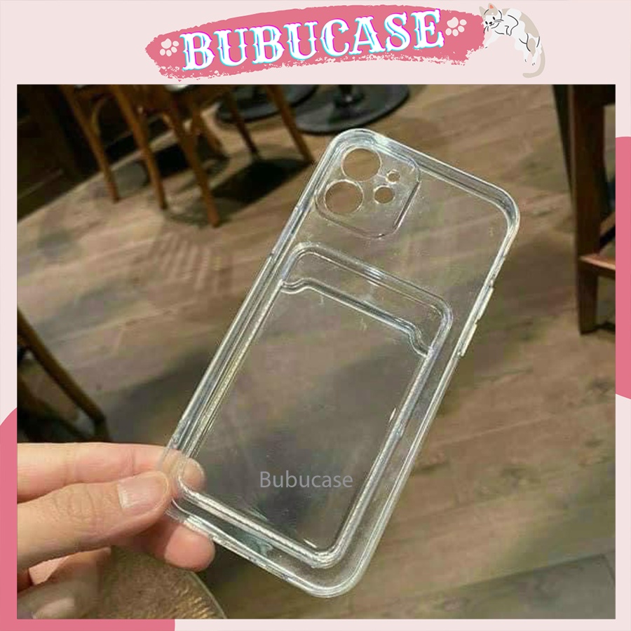 Ốp Dẻo Trong Suốt Kèm Ngăn Đựng Thẻ Dành Cho Iphone - Full dòng - Hàng Loại 1 Dày Dặn