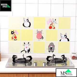 Giấy dán tường nhà bếp, Decal dán bếp chống bắn dầu mỡ Hoạt hình GD-020
