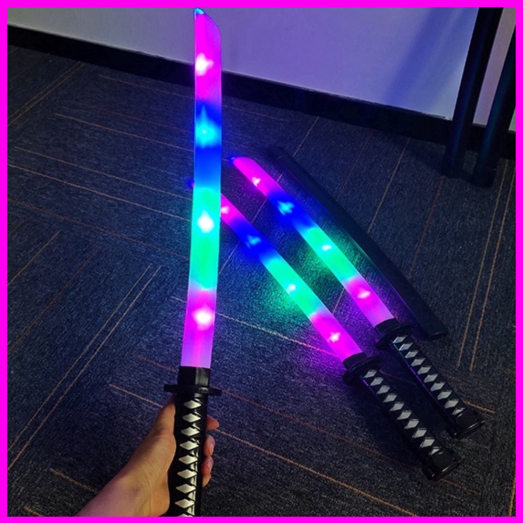(Rẻ vô địch) Kiếm phát sáng katana - Đồ chơi kiếm Nhật kata nhựa có đèn và âm thanh | babypools