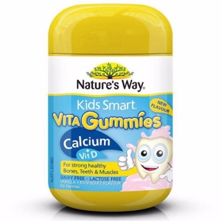 KẸO BỔ SUNG CANXI + VITAMIN D CHO BÉ - GUMMIES CANXI + D3 NATURE'S WAY 60 VIÊN