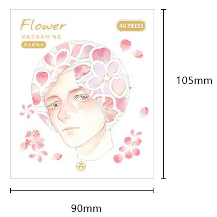 Bộ sticker hoa và cây (12 mẫu) trang trí sổ tay, scrapbook, planner,..