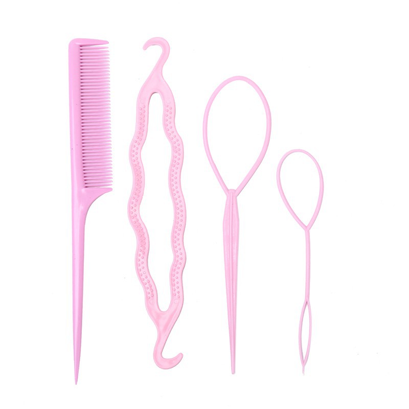 Set 4 Dây Buộc Tóc Dạng Kẹp Tiện Dụng