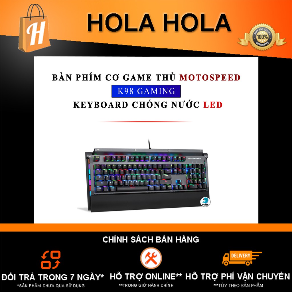 [Mã SKAMSALE03 giảm 10% đơn 200k] Bàn phím cơ game thủ Motospeed K98 Gaming Keyboard chống nước LED