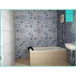 Decal gạch bông Set Men Lam