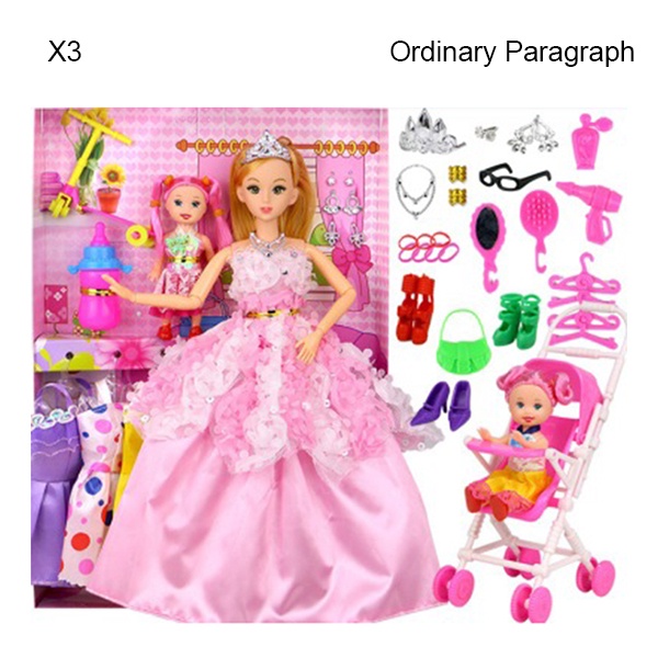 Set 58 món đồ chơi búp bê Barbie với 6 đầm và 1 đầm thay thế dành cho bé gái