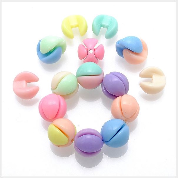 10-25-50gam hạt nhựa 2 cạnh ghép nối 14mm màu mờ