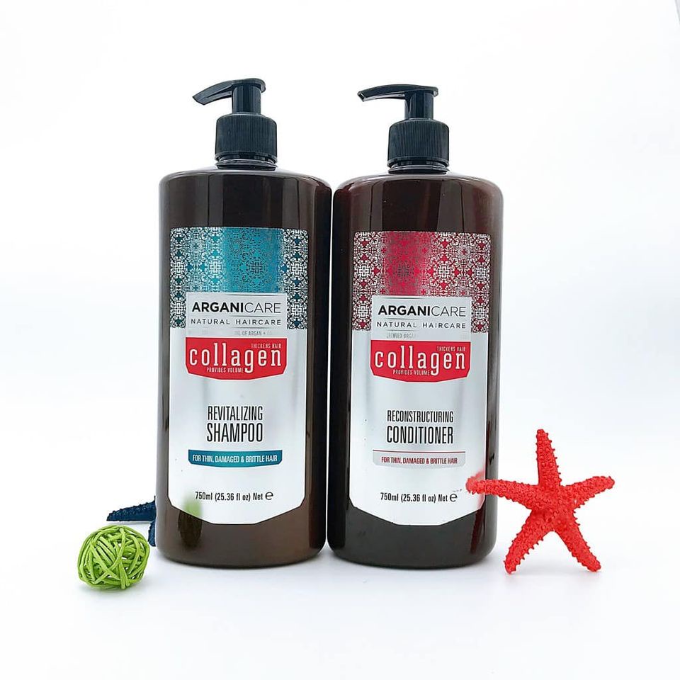 Bộ dầu gội 𝐀𝐑𝐆𝐀𝐍𝐈𝐂𝐀𝐑𝐄 bổ sung Collagen cho tóc 400ml và 750ml