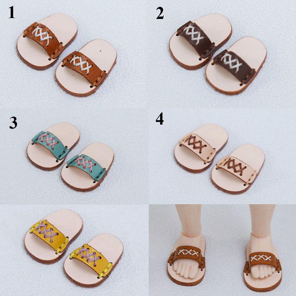 Giày Búp Bê Da Bò Handmade Dễ Thương Cho Búp Bê Tỉ Lệ 1 / 12