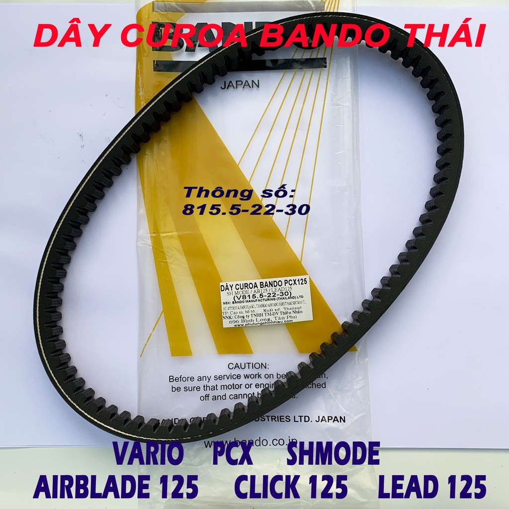 Dây curoa HONDA PCX Vario SHMode Airbade125 Click125 Lead125 - BANDO THÁI LAN